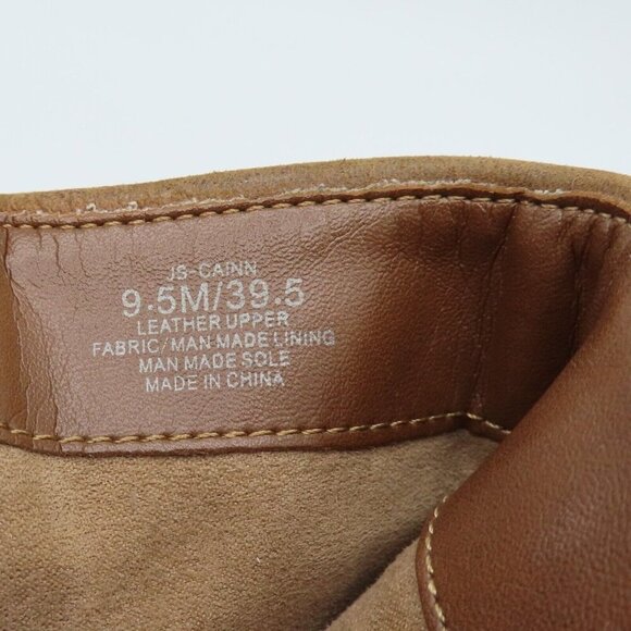 Jessica Simpson Womens 9.5 Cainn Brown Leather Double Buckle Ankle Boots Heels - Picture 9 of 12